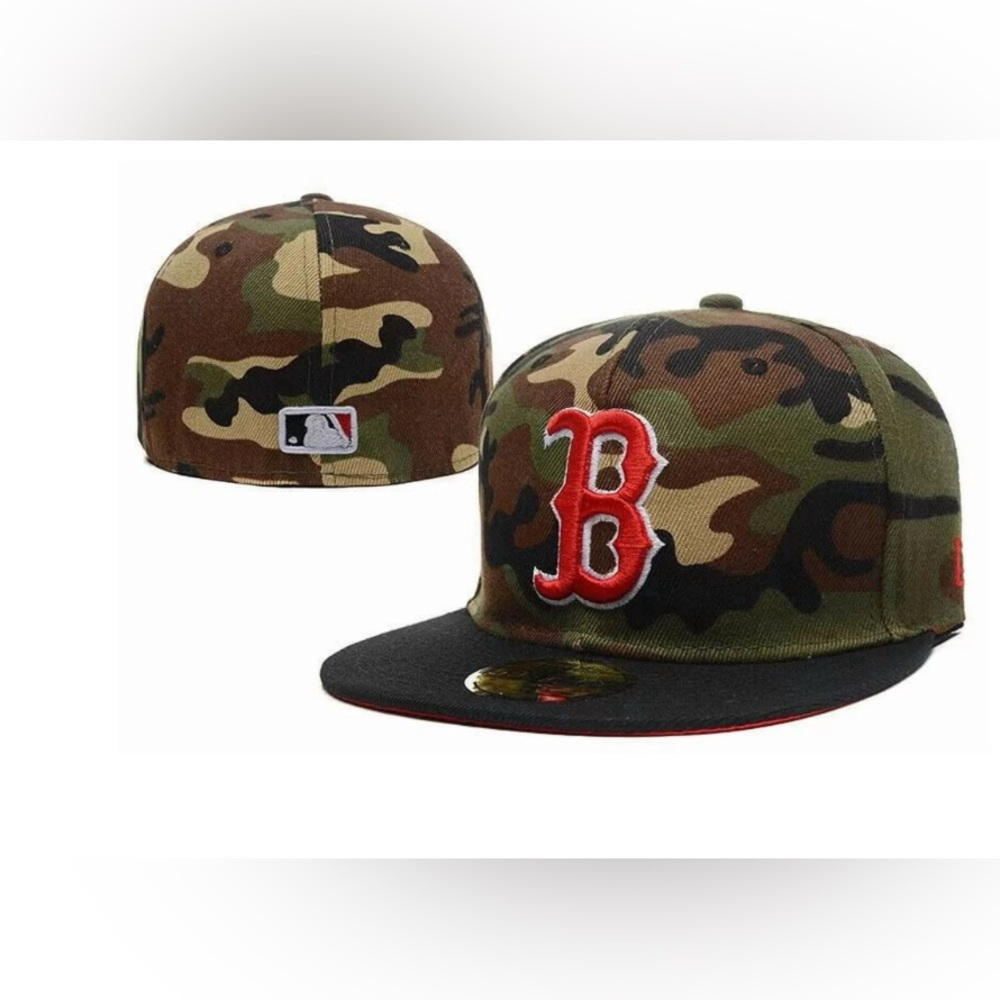 Unisex Era Boston Red S ox Classic Basic Baseball Cap Flat Brim 5950 Fitted